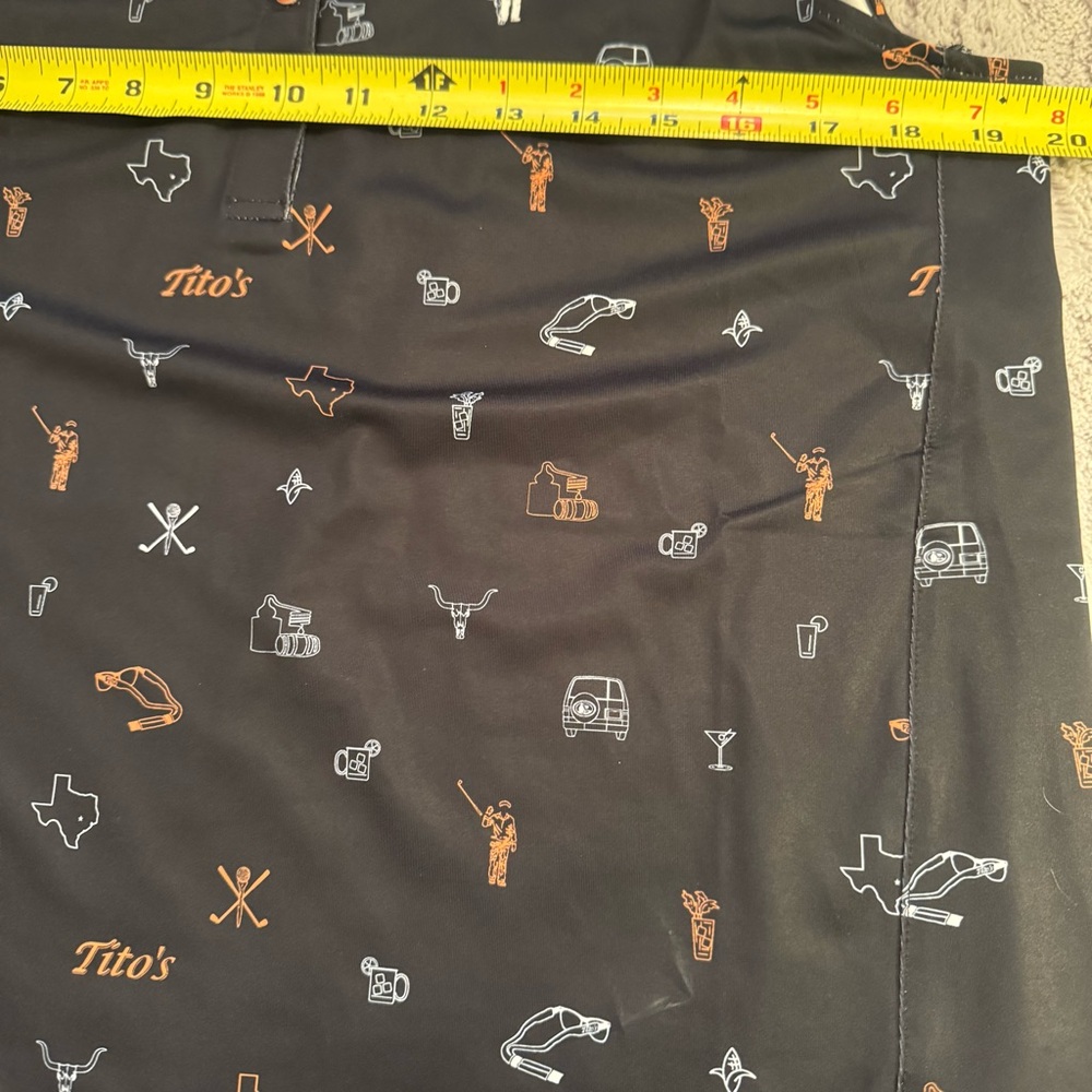 William Murray Tito’s Golf Sleeveless Polo Shirt Black Novelty Print Women L - Picture 6 of 9